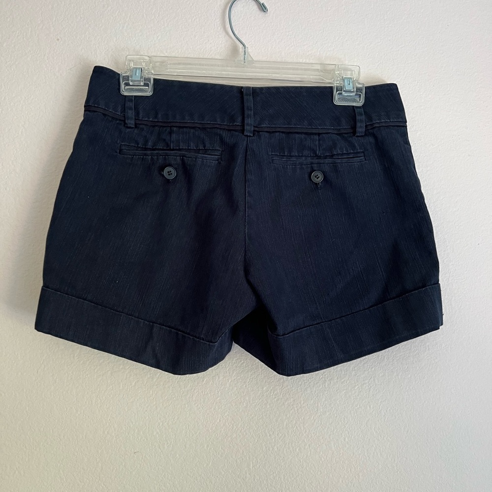 7th Avenue New York & Company Dark Navy Blue Cuffed Hem Shorts - Picture 3 of 10
